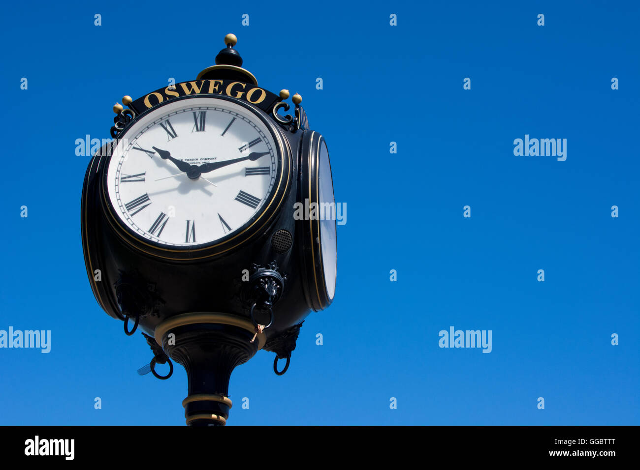 New York, Oswego. Downtown Oswego, historic clock Stock Photo Alamy