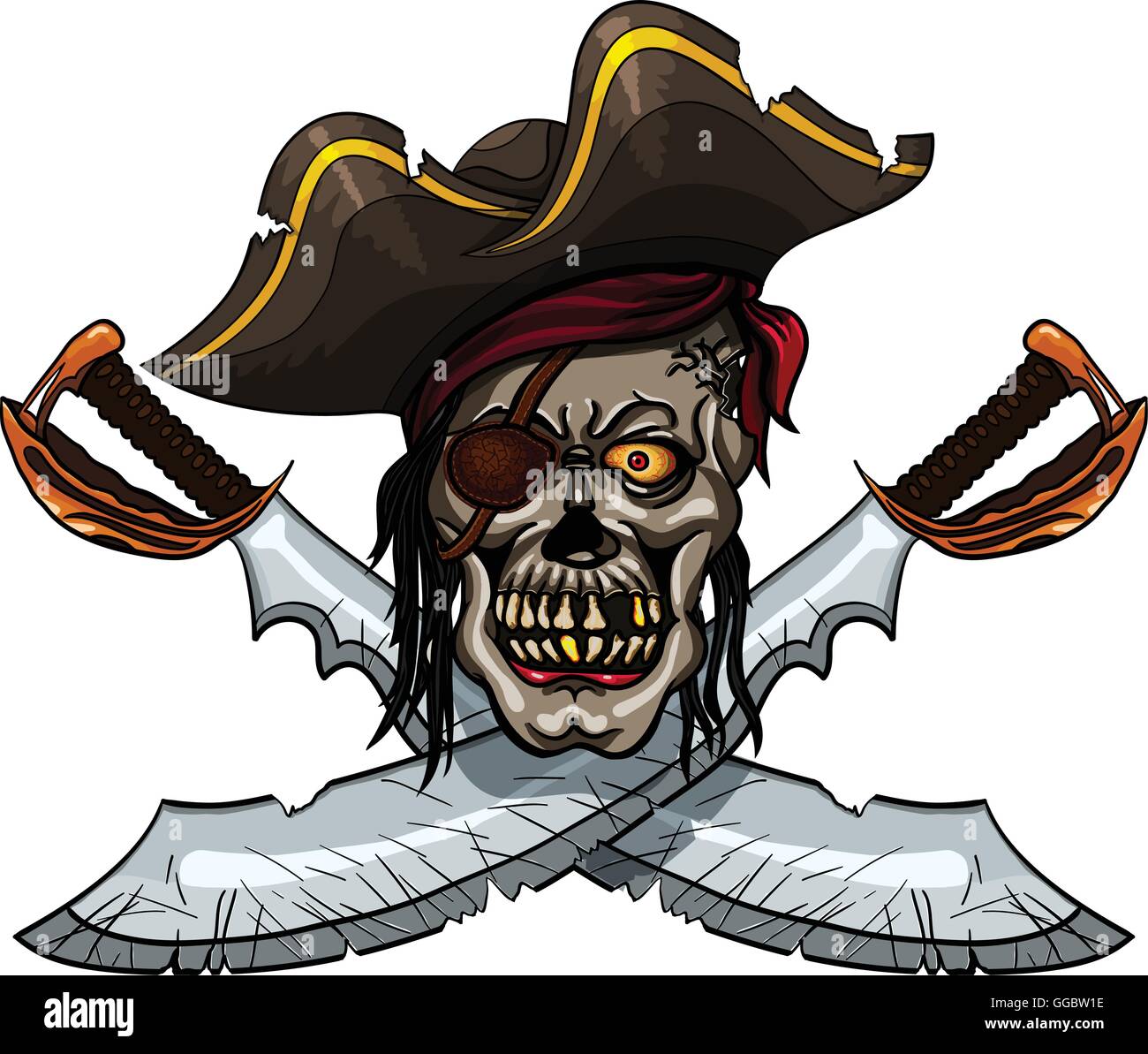 Skull and crossed swords Stock Vector Images - Alamy