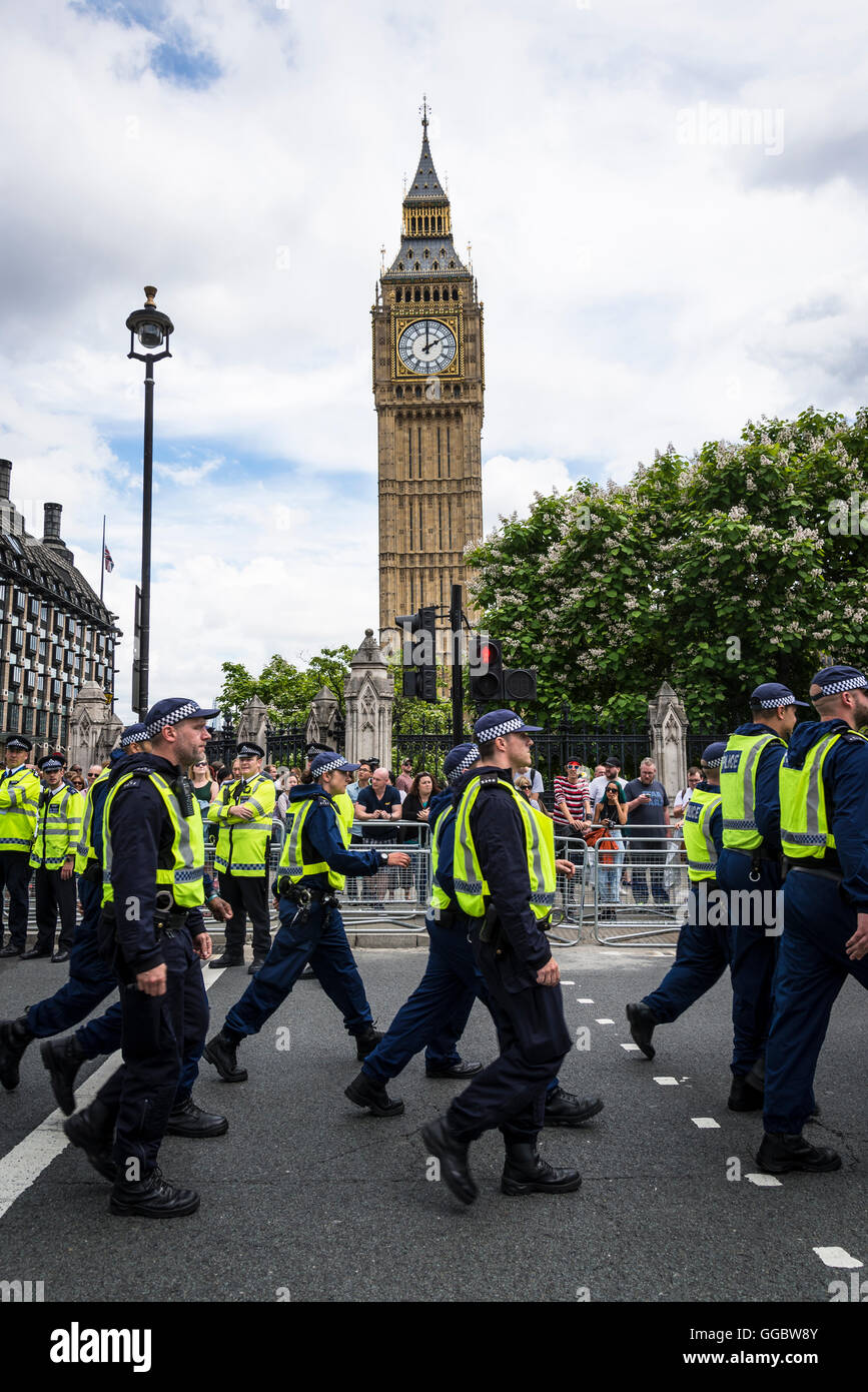 Riot Police, No More Austerity - No To Racism - Tories Must G, demonstration, July 16th 2016, London, United Kingdom, UK Stock Photo