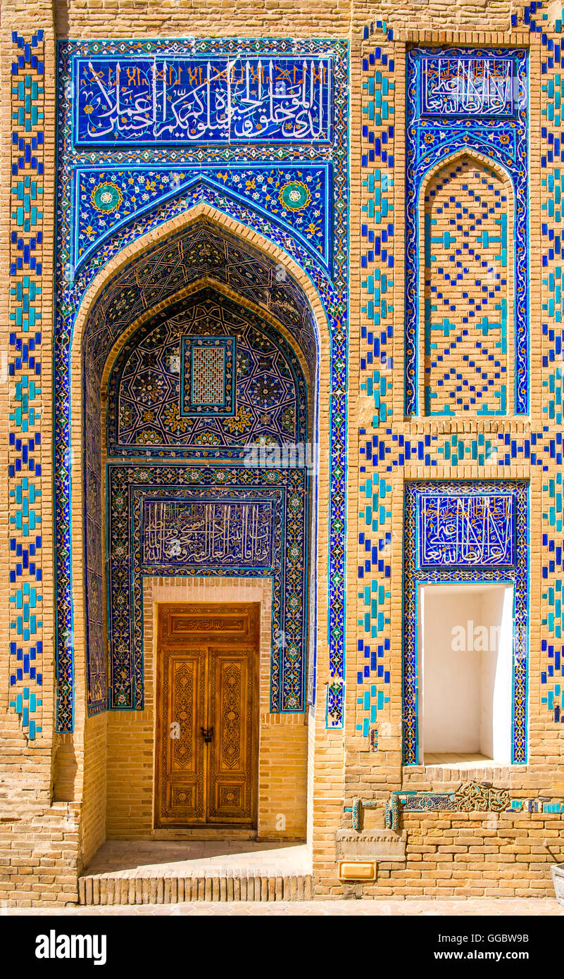 geography / travel, Uzbekistan, Samarkand, Shah-i-Zinda, built 9th, 19th century, exterior view, entrance, Additional-Rights-Clearance-Info-Not-Available Stock Photo