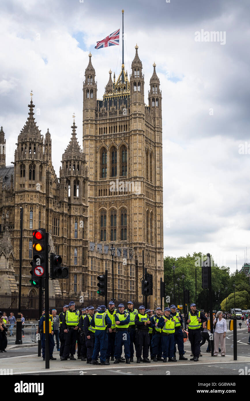 Riot Police, No More Austerity - No To Racism - Tories Must G, demonstration, July 16th 2016, London, United Kingdom, UK Stock Photo