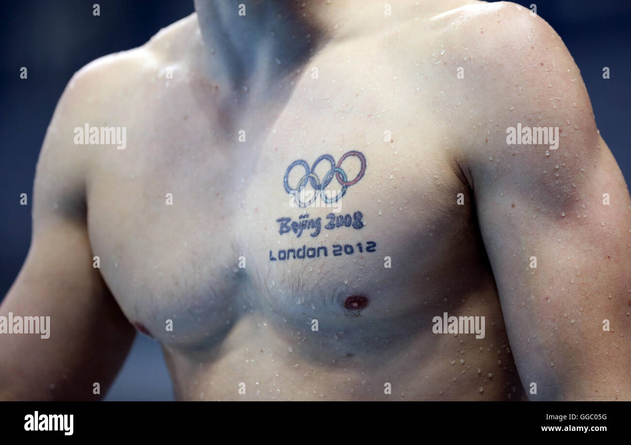 Olympic swimmer with tattoos