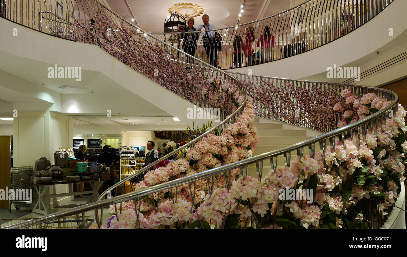 Fortnum and Mason's famous staircase Stock Photo Alamy