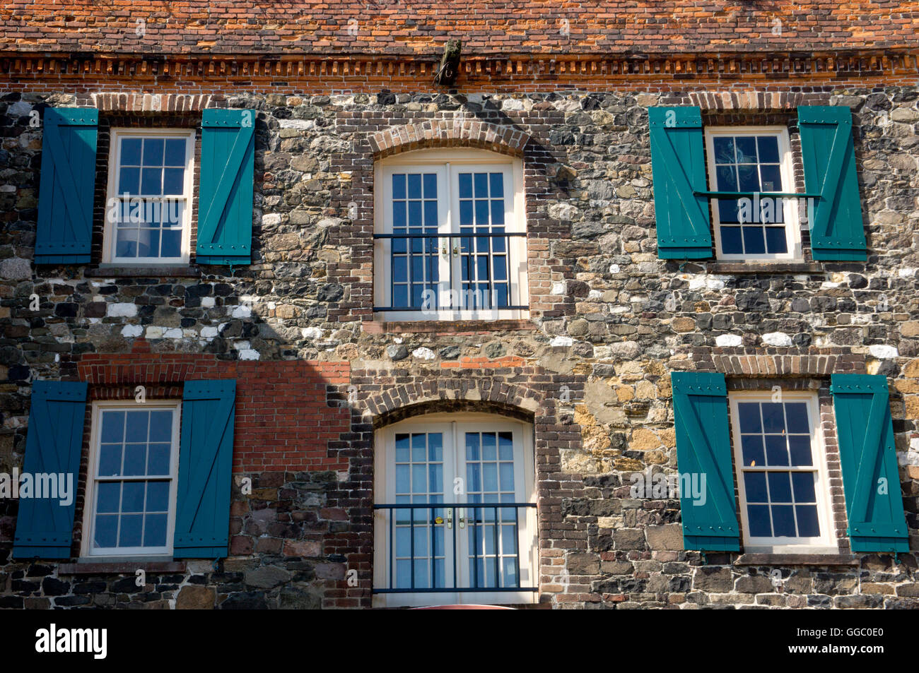 18th century stone ballast building on the riverfront in Savannah