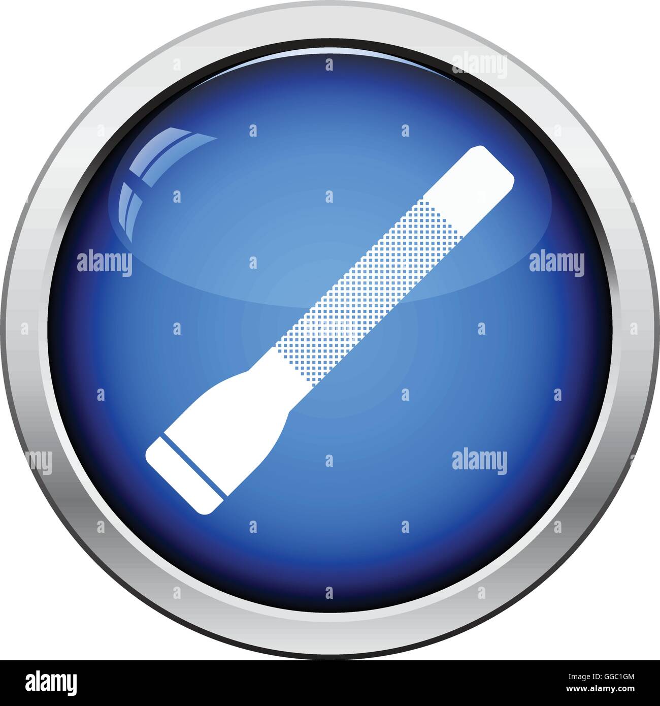 Police flashlight icon. Glossy button design. Vector illustration Stock ...