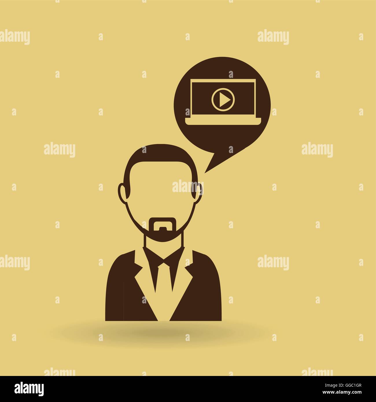 man with pc icon Stock Vector Image & Art - Alamy