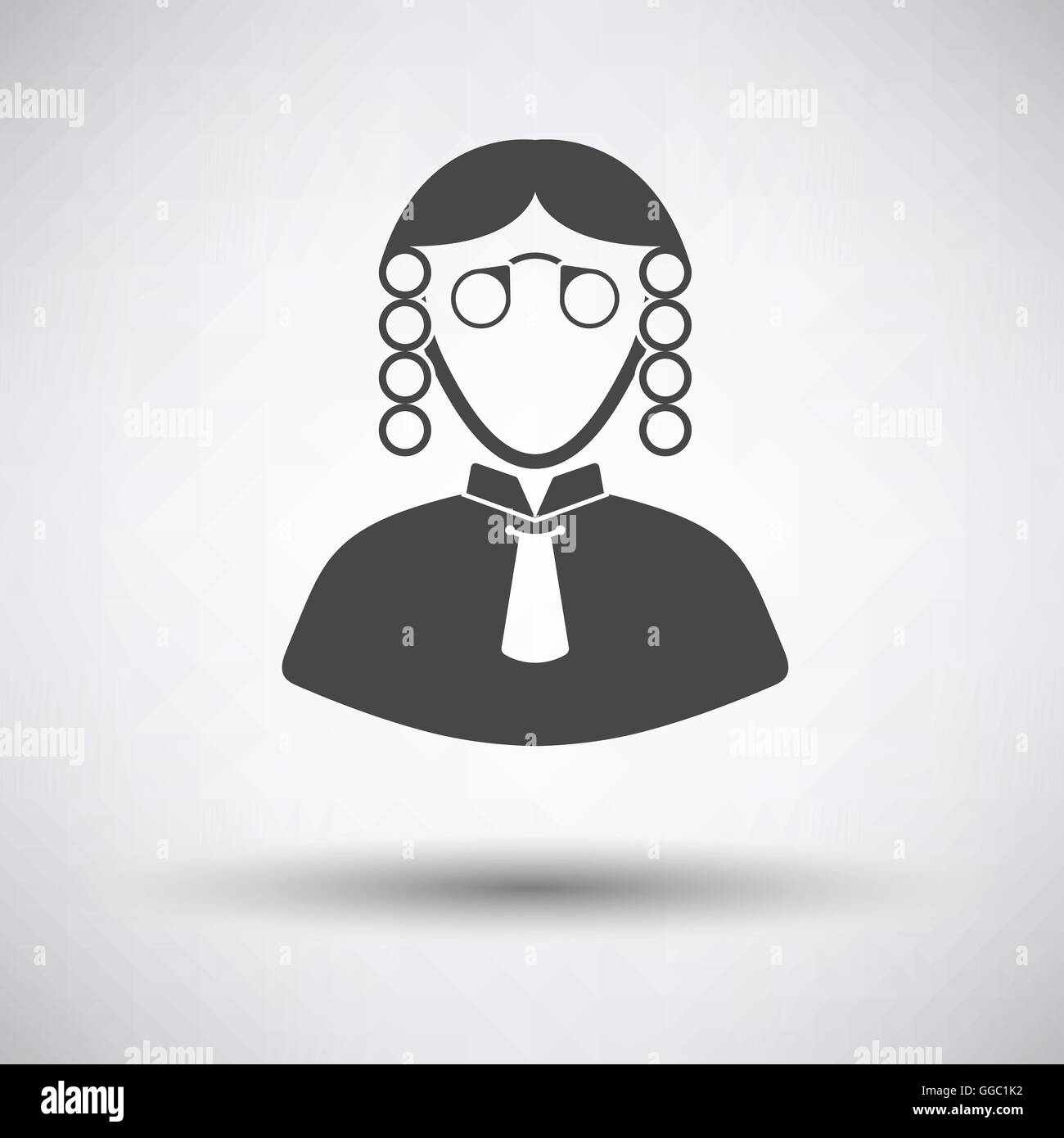 Judge icon on gray background with round shadow. Vector illustration ...