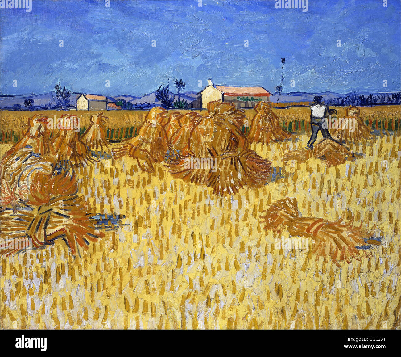 Corn Harvest in Provence by Vincent van Gogh Stock Photo