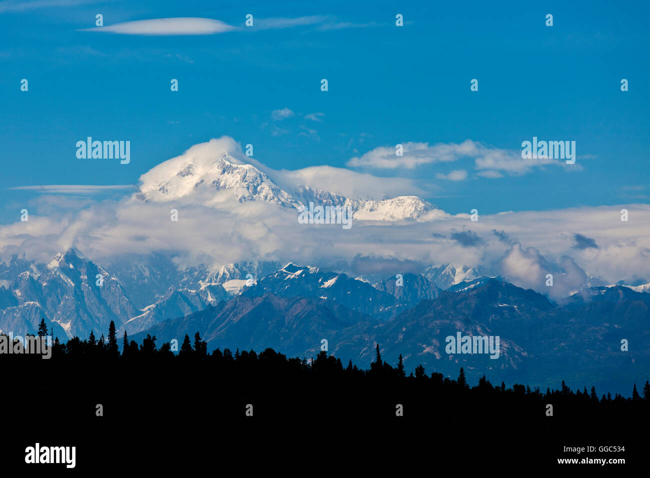 Denali, formerly known as Mount McKinley, with clouds Stock Photo - Alamy