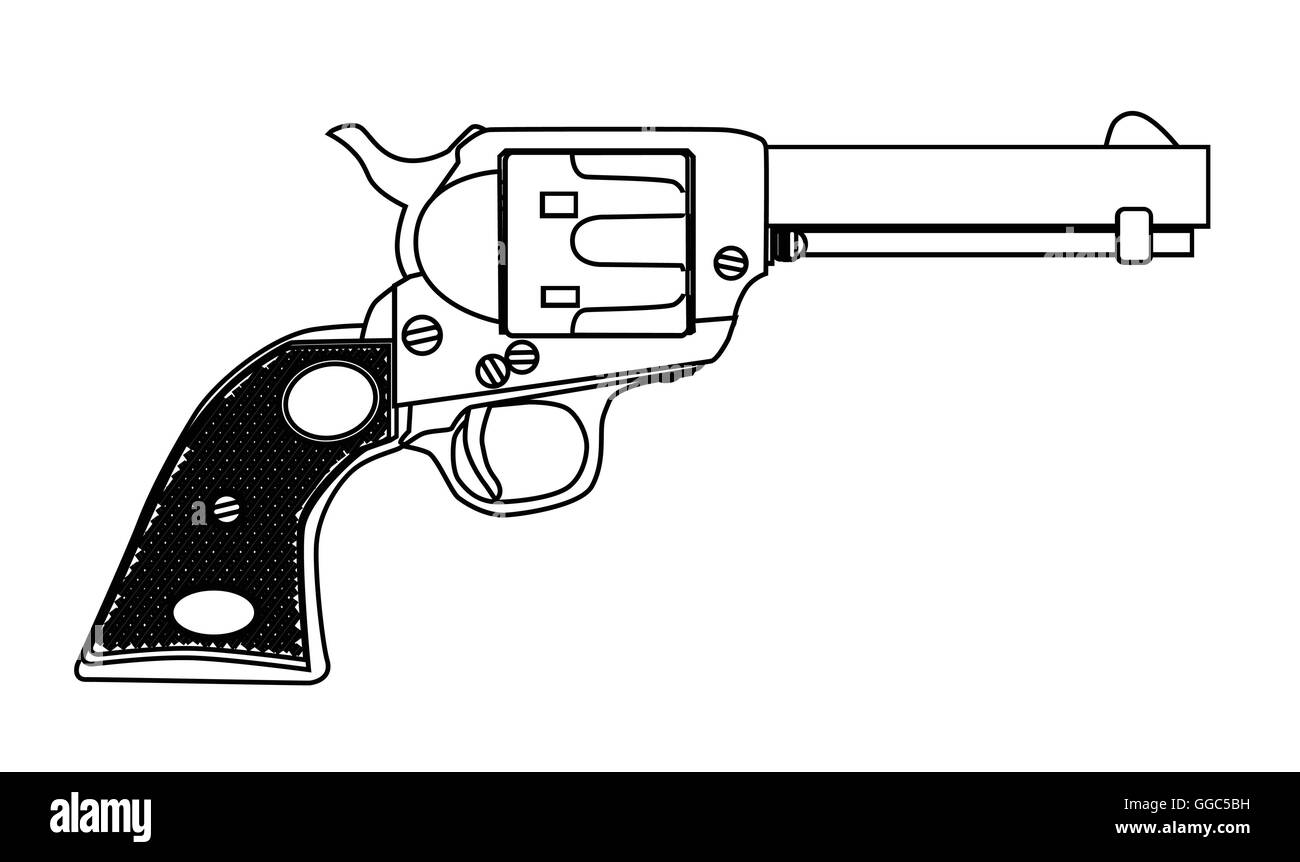 A wild west six gun isolated over a white background Stock Vector