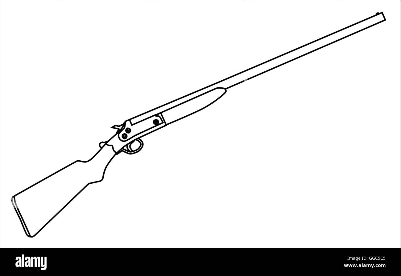 A typical 12 guage shotgun over a white background Stock Vector