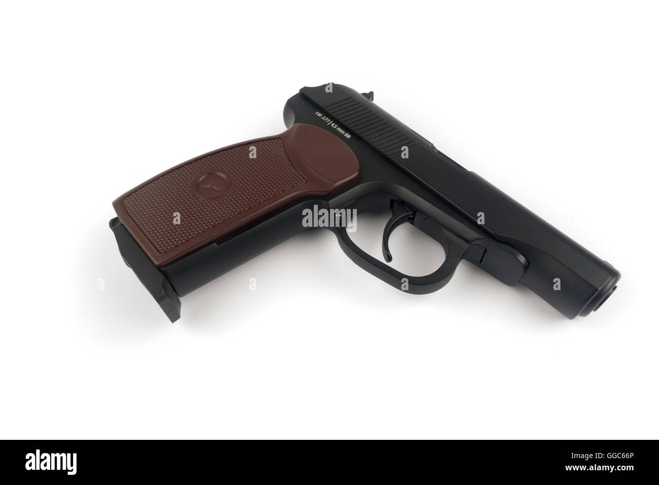 Gun pistol  semi-automatic pistol, it standard military and police side arm Stock Photo