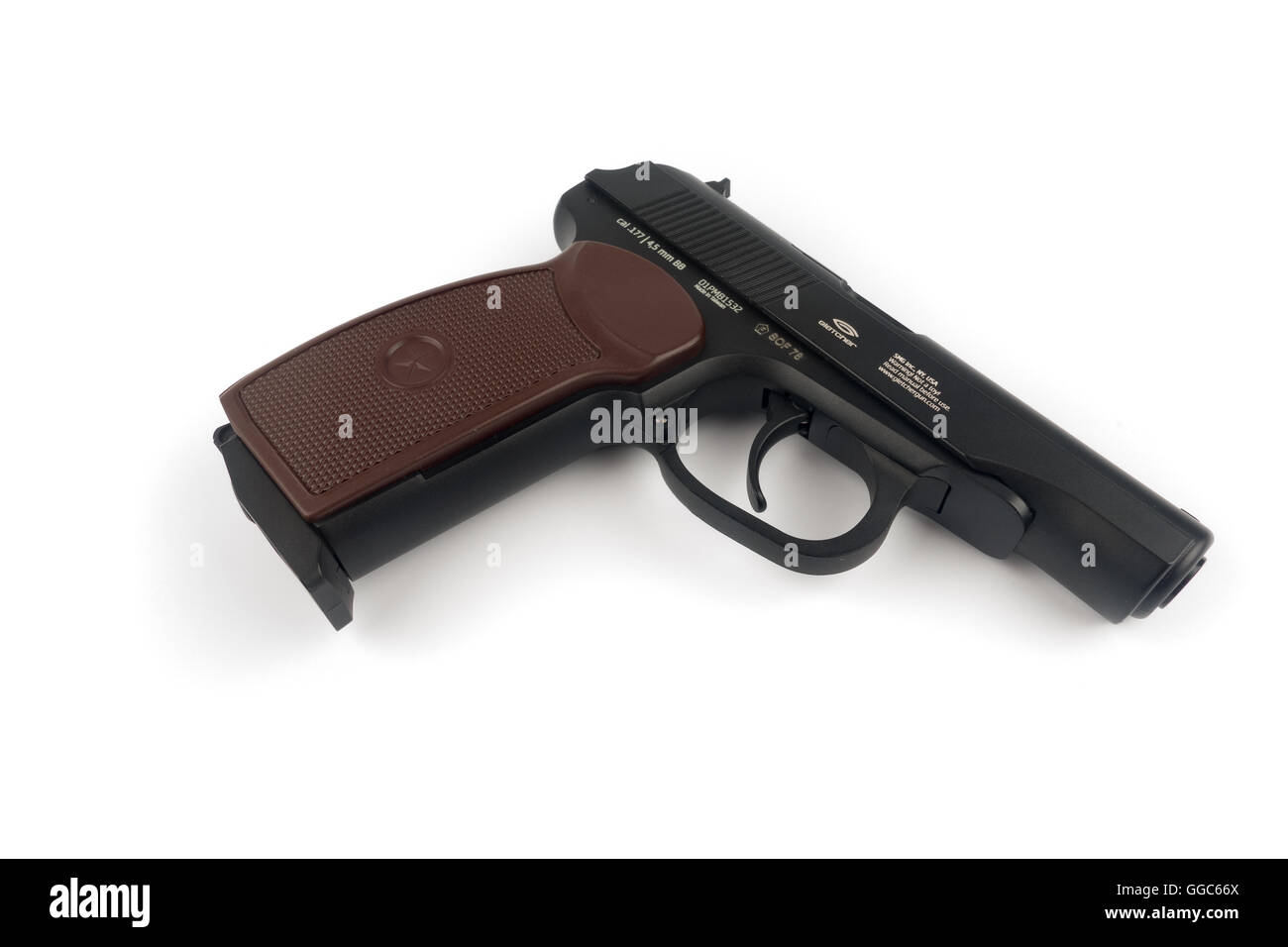 BERLIN, GERMANY -JAN 25 2016.  The Makarov pistol or PM is a Russian semi-automatic pistol. Under the project leadership of Niko Stock Photo