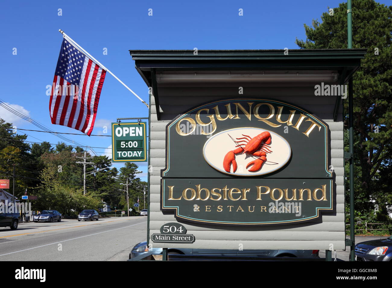 geography / travel, USA, Maine, Ogunquit, lobster Pound label in