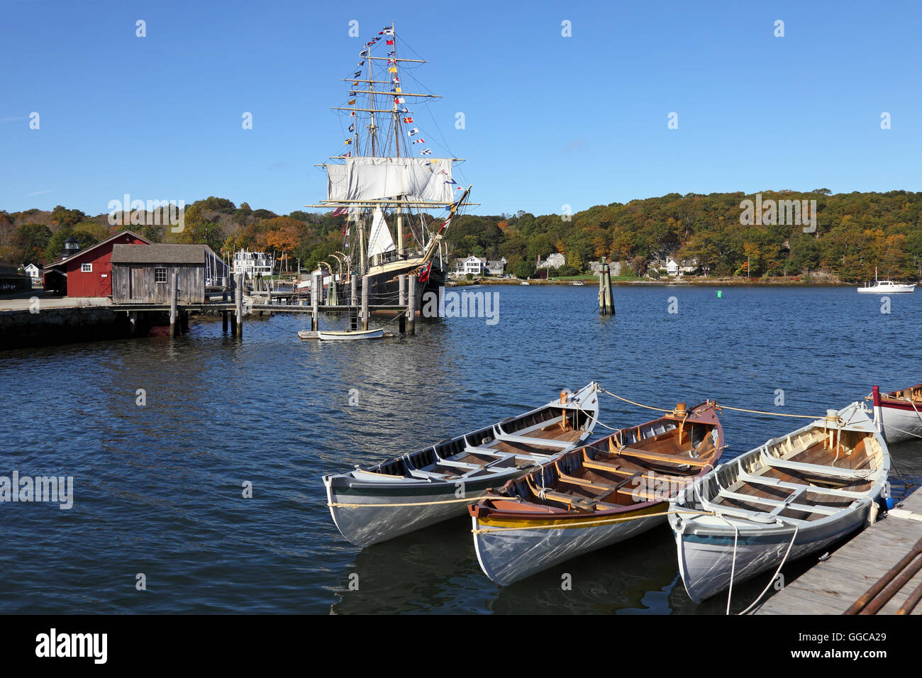geography / travel, USA, Connecticut, Mystic, Mystic Seaport (Open air museum ), Mystic, Additional-Rights-Clearance-Info-Not-Available Stock Photo