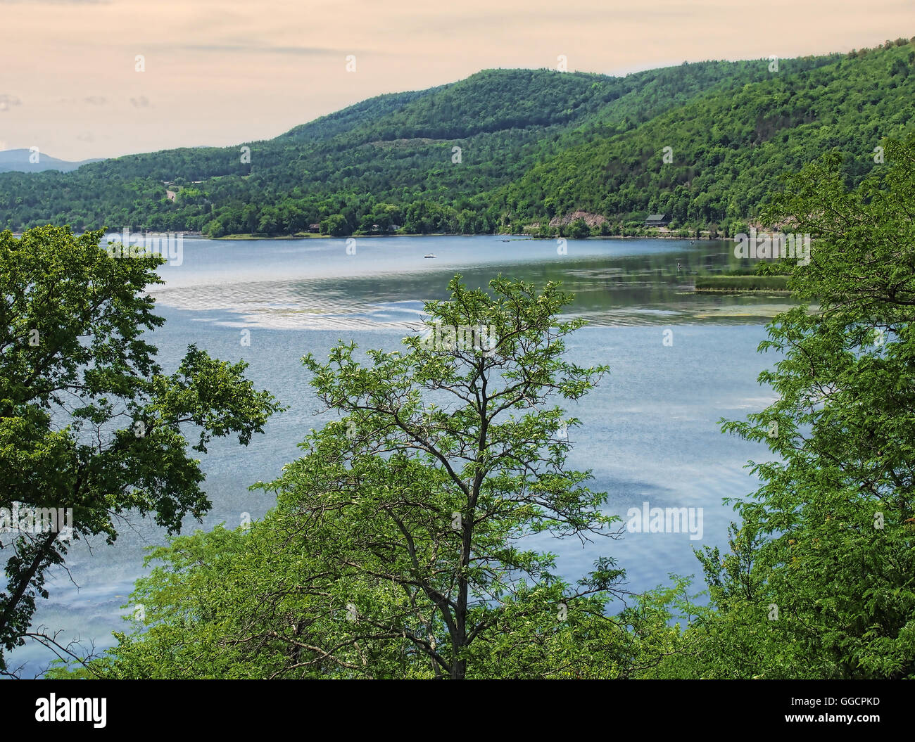 view of Lake Champlain from Fort Ticonderoga in Ticonderoga, New York
