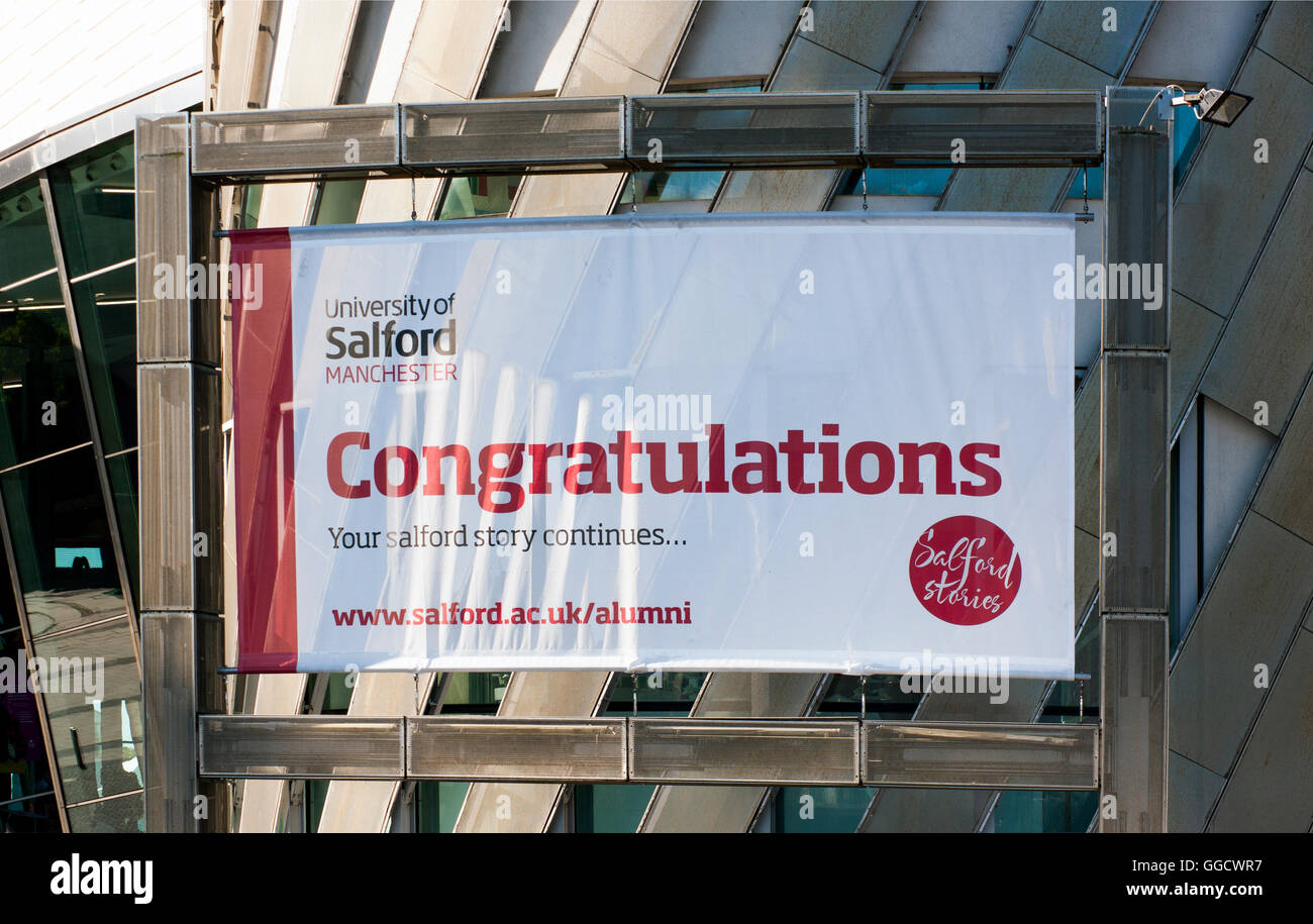 Congratultions Sign Salford University Graduation Stock Photo