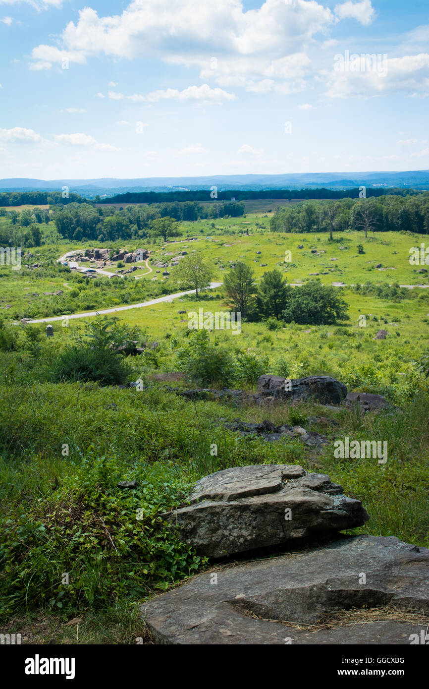 A view of Devil's Den from Little Round Top, Civil War Battlefield