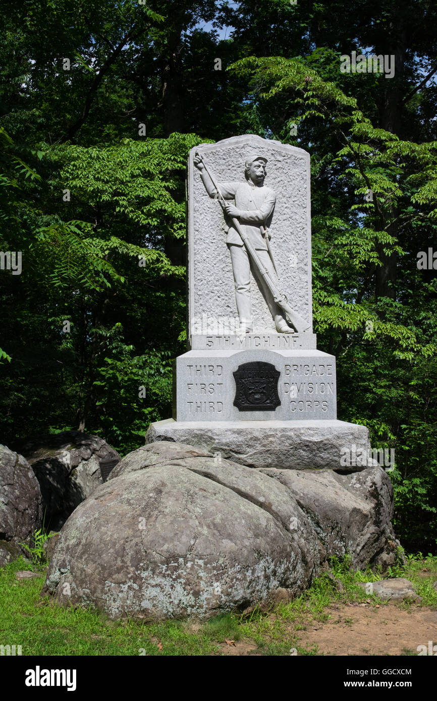 Monuments at the Gettysburg National Military Park, Gettysburg, PA, USA Stock Photo Alamy