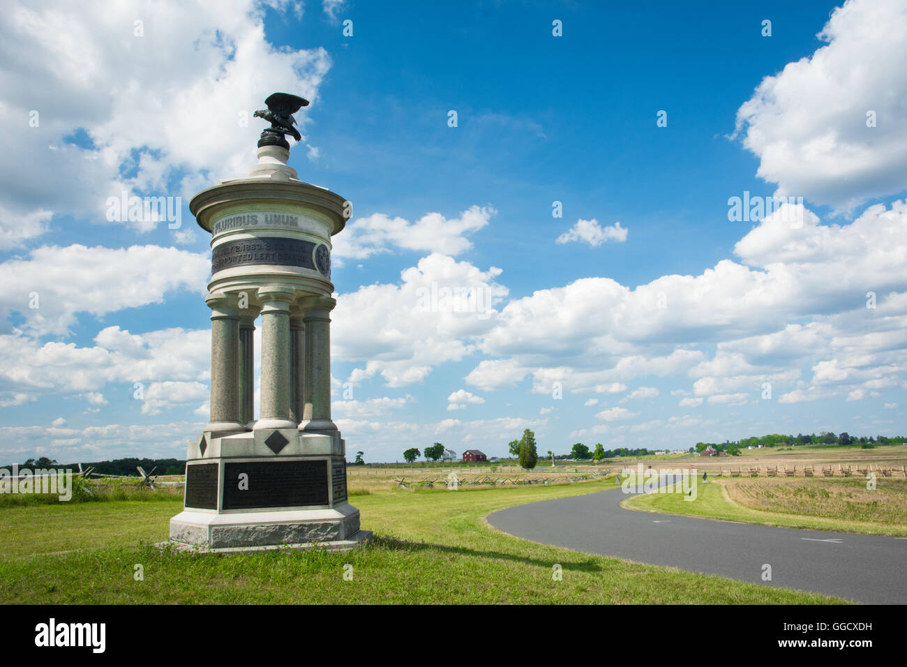 The Excelsior Brigade Monument at the Gettysburg National Military Park, Gettysburg, PA, USA Stock Photo