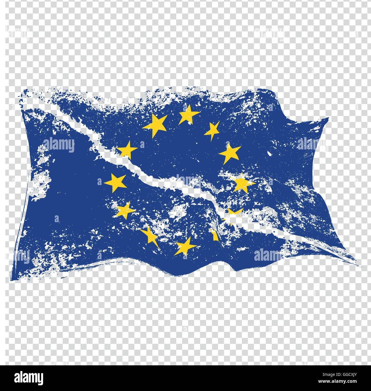 EU torn flag.Brexit concept. Vector. Stock Vector