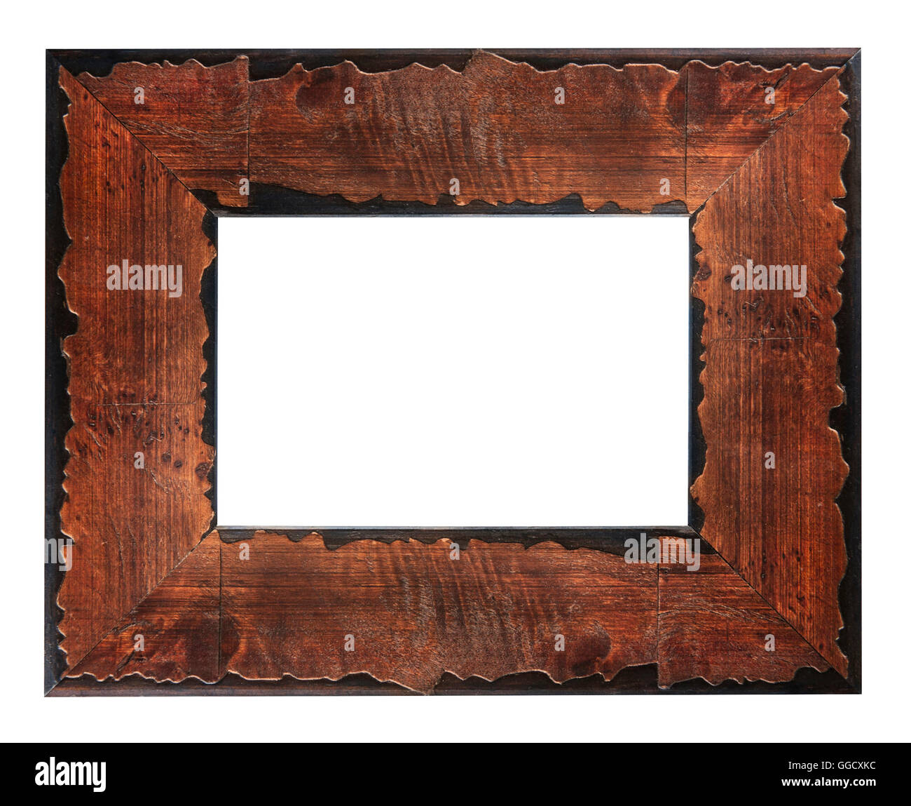 Old Wood picture frame isolated on a white background Stock Photo Alamy
