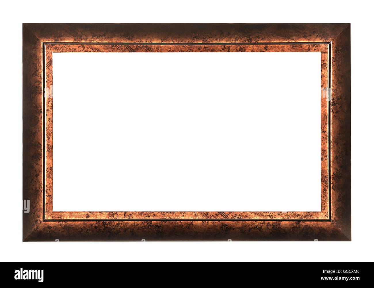 Black gold frame isolated on white background Stock Photo
