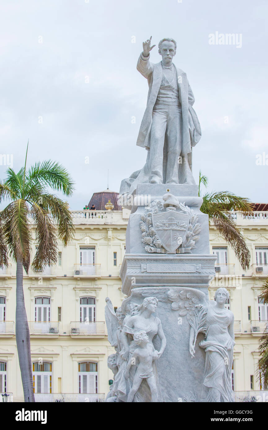 The Jose Marti monument in the Central Park of Havana , Cuba Stock
