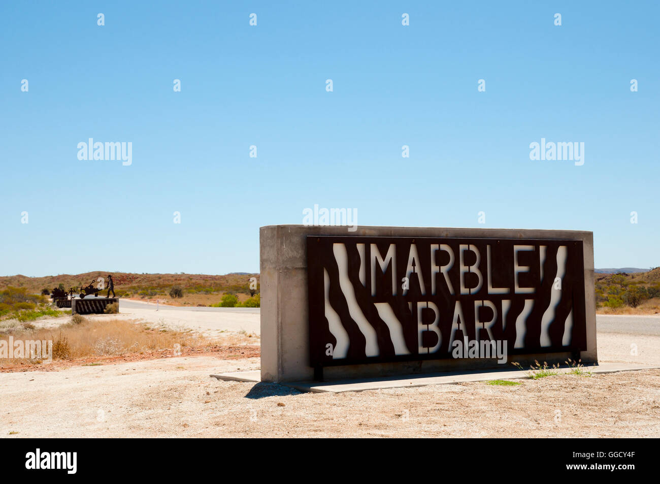 Marble Bar Sign - Australia Stock Photo