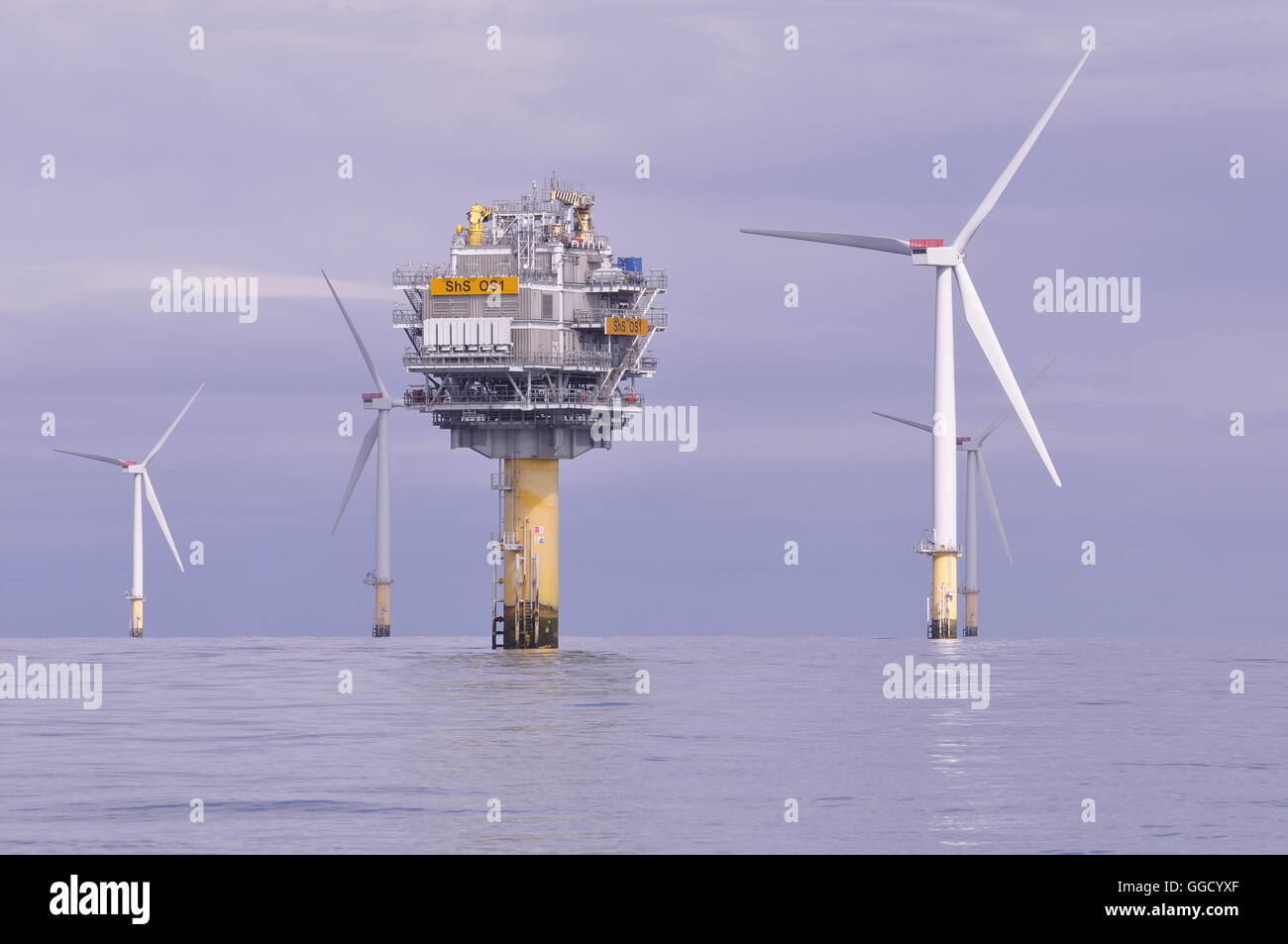 Sheringham Shoal wind farm off the north Norfolk coast, UK Stock Photo