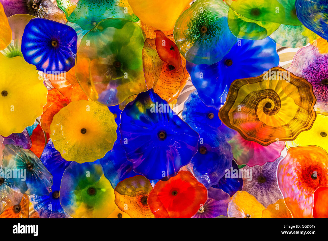 The Hand Blown Glass Flower Ceiling at the Bellagio Hotel in Las Vegas