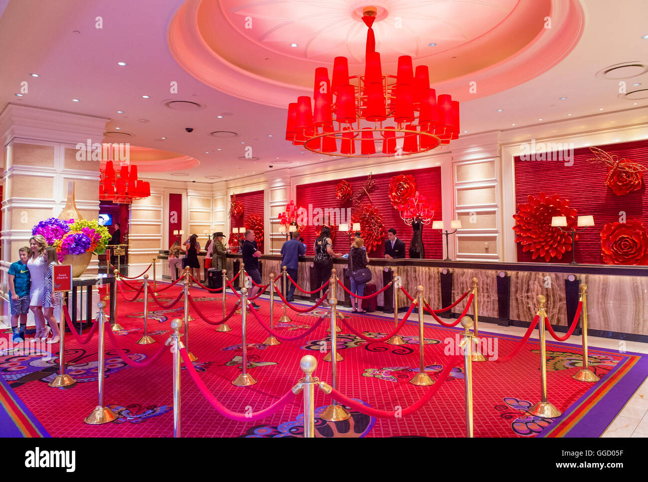 The interior of Wynn Hotel and casino in Las Vegas Stock Photo Alamy