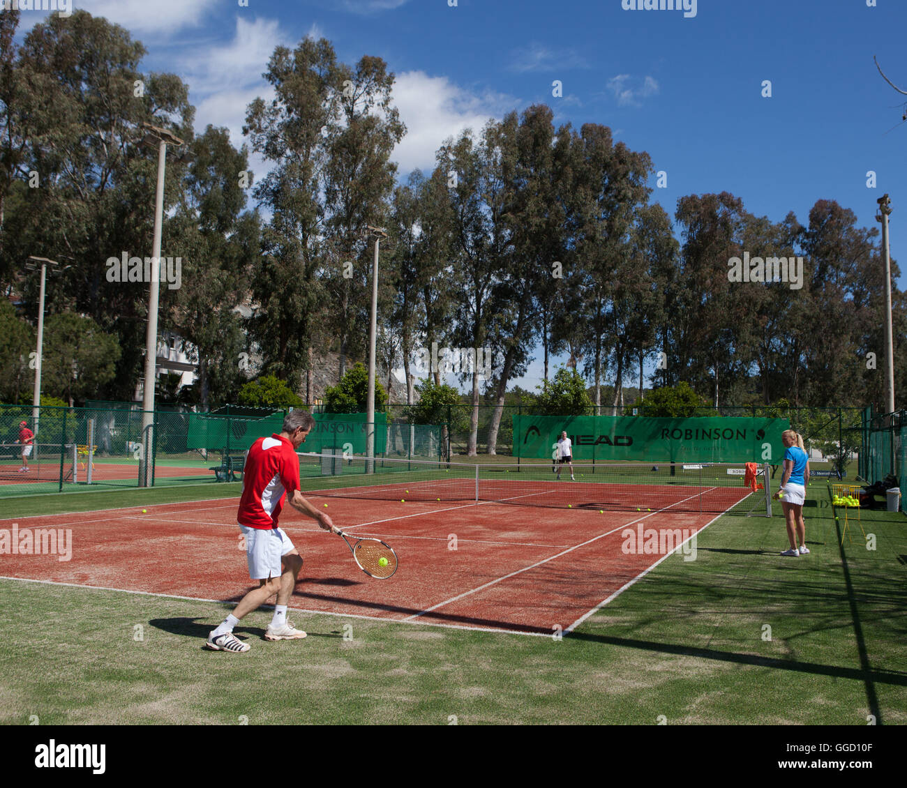Tennis players at the Robinson Club Camyuva,Kemer,Antalya,Turkey Stock  Photo - Alamy