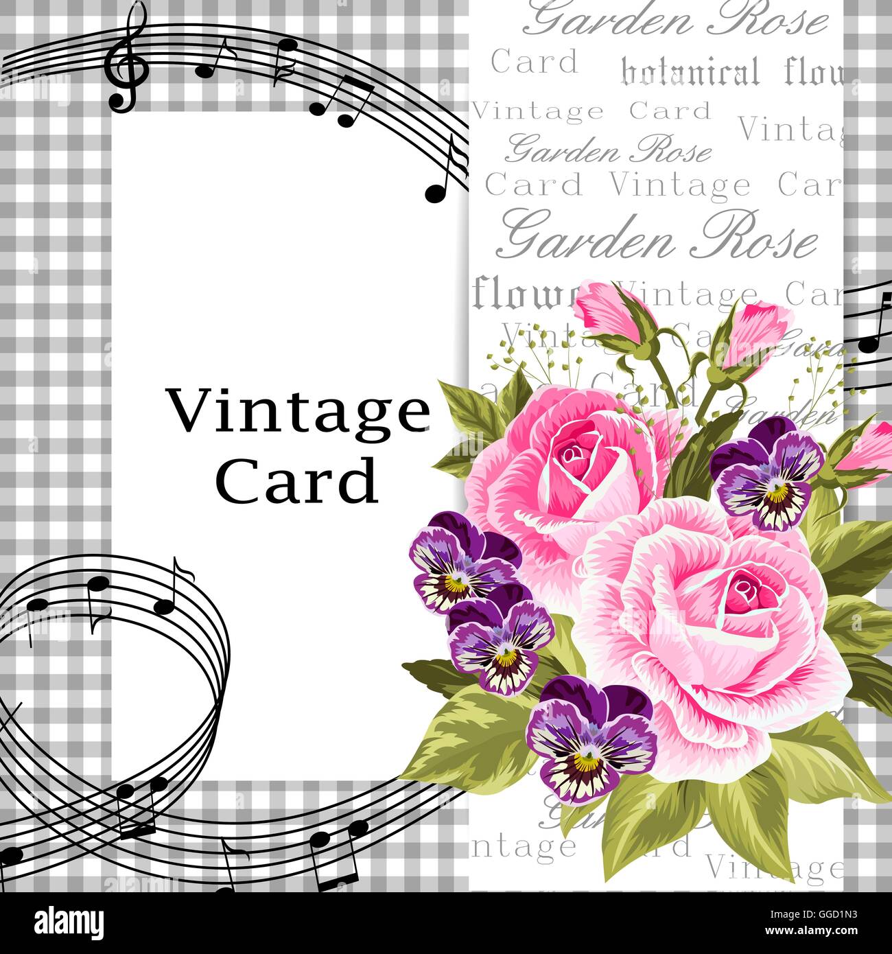 Vintage card with flowers Stock Vector Image & Art - Alamy