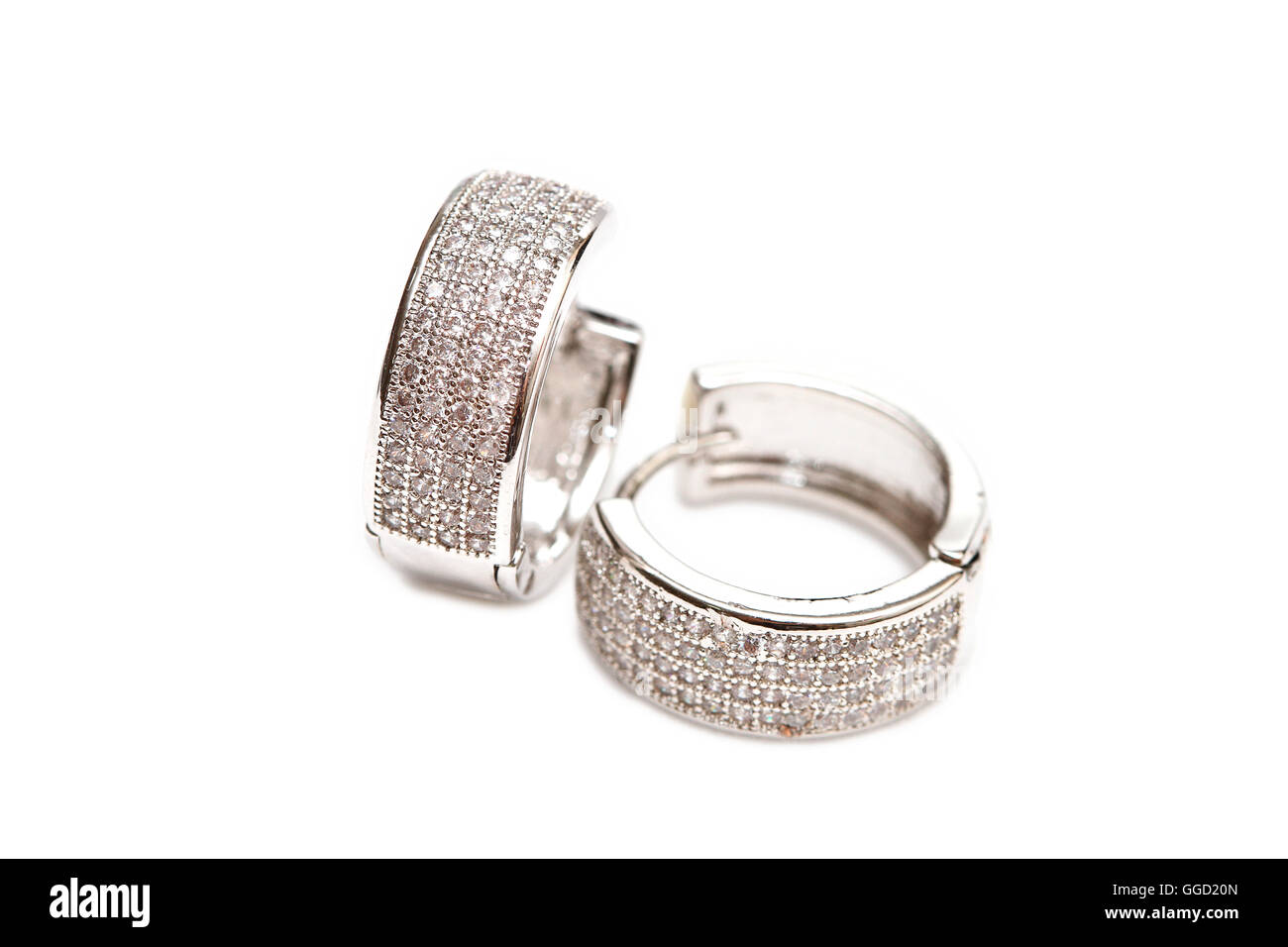 Diamond Rings isolated on white background. Stock Photo