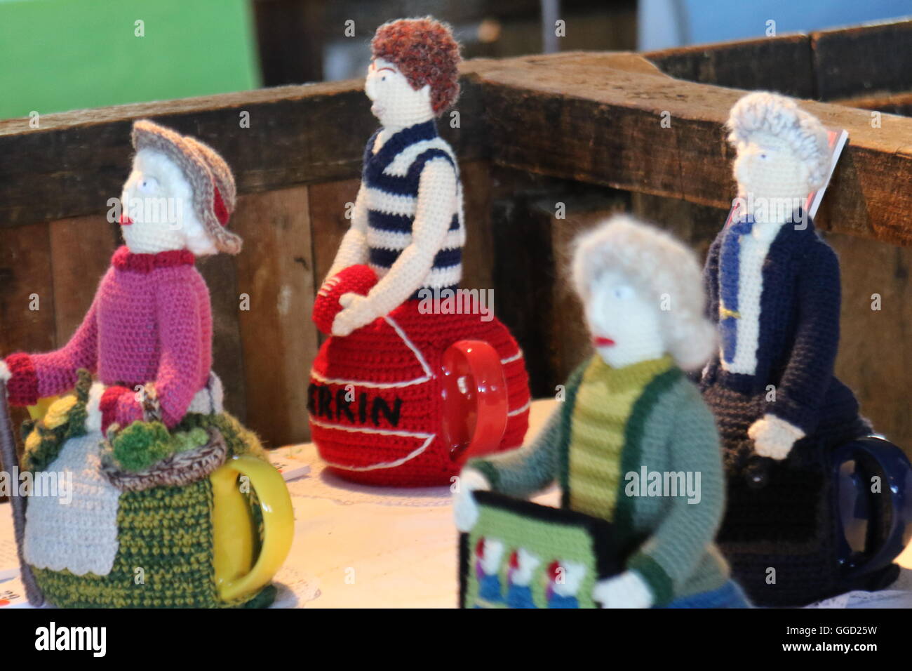 tea cosies at the winery of Bellwether, Coonawarra, Australia Stock Photo