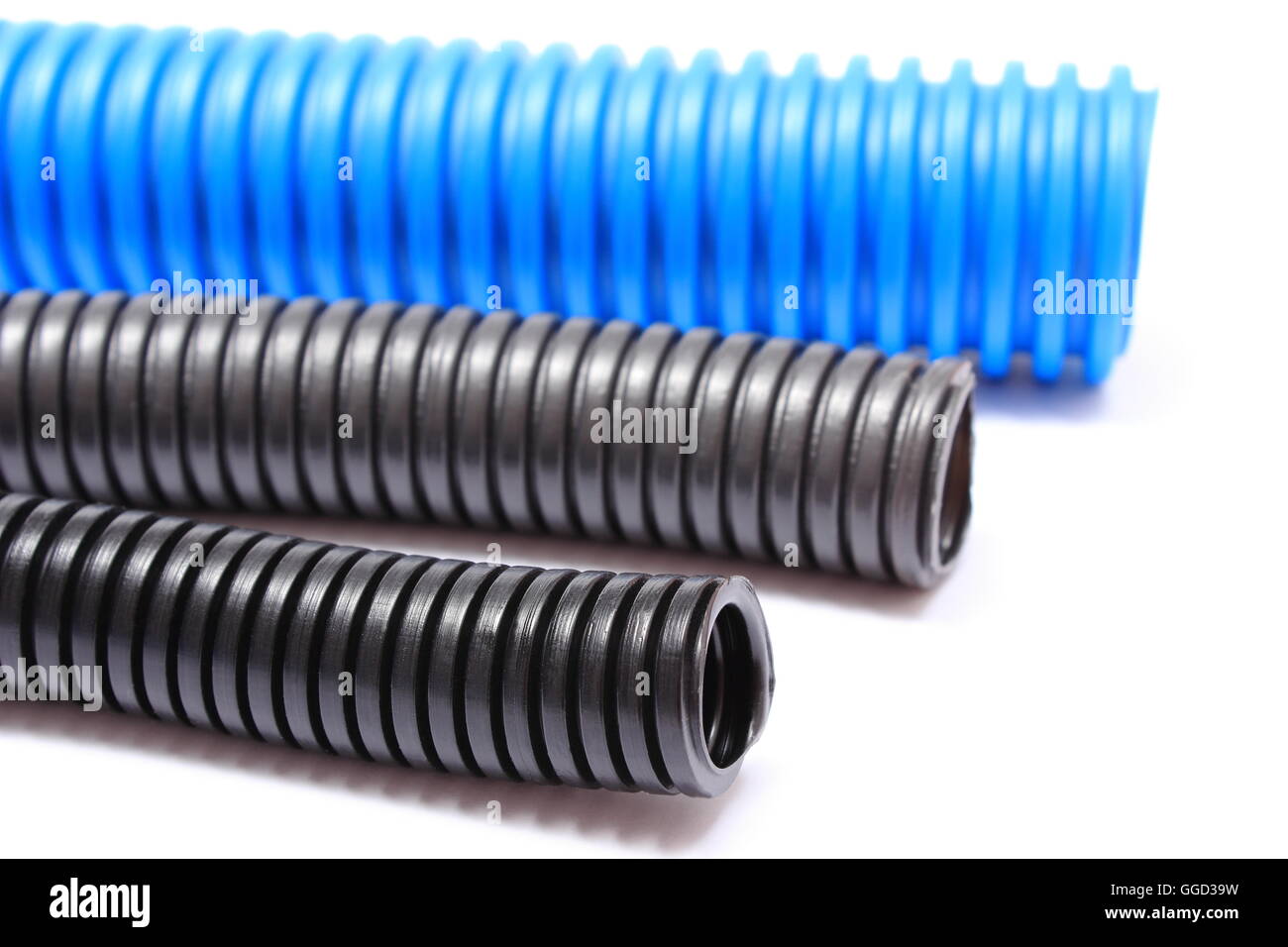 Corrugated plastic pipe for electrical cable, component for use in