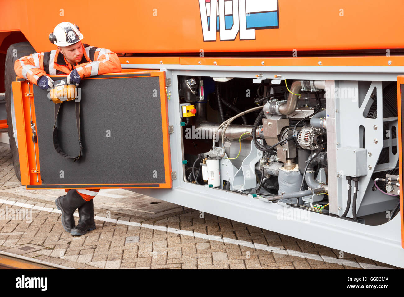 Unmanned Automated Guided Vehicle engine Stock Photo