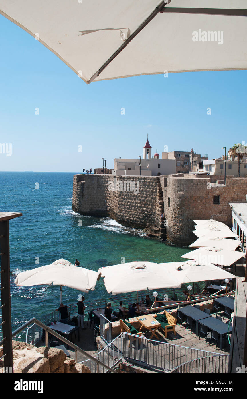 Israel: the Acre Sea Walls, original walls built by Zahir al Umar, the ...