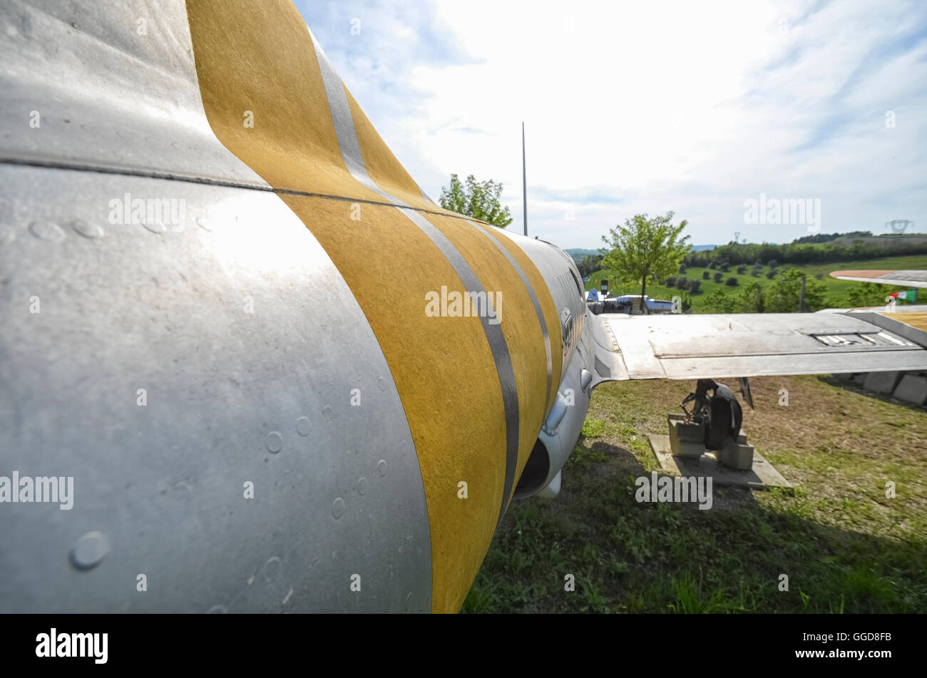 The fuselage of a Polish fighter jet Stock Photo