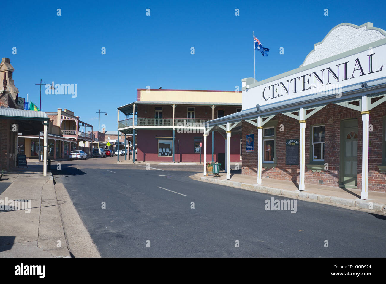 Gulgong historic gold mining town centre NSW Australia Stock Photo