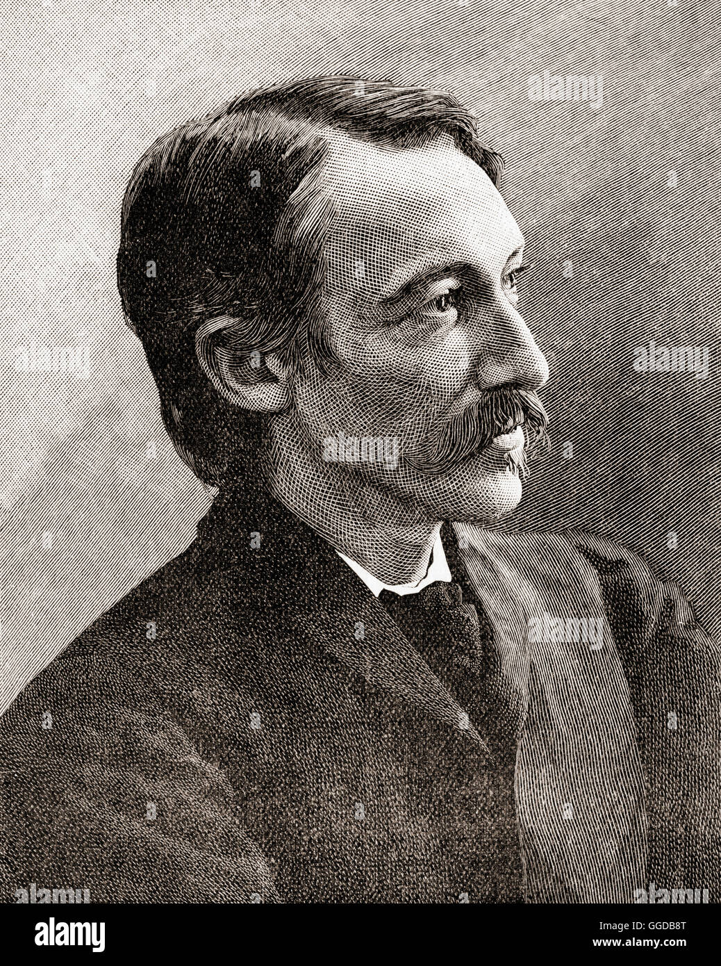Robert Louis Balfour Stevenson, 1850 – 1894.  Scottish novelist, poet, essayist, and travel writer. Stock Photo