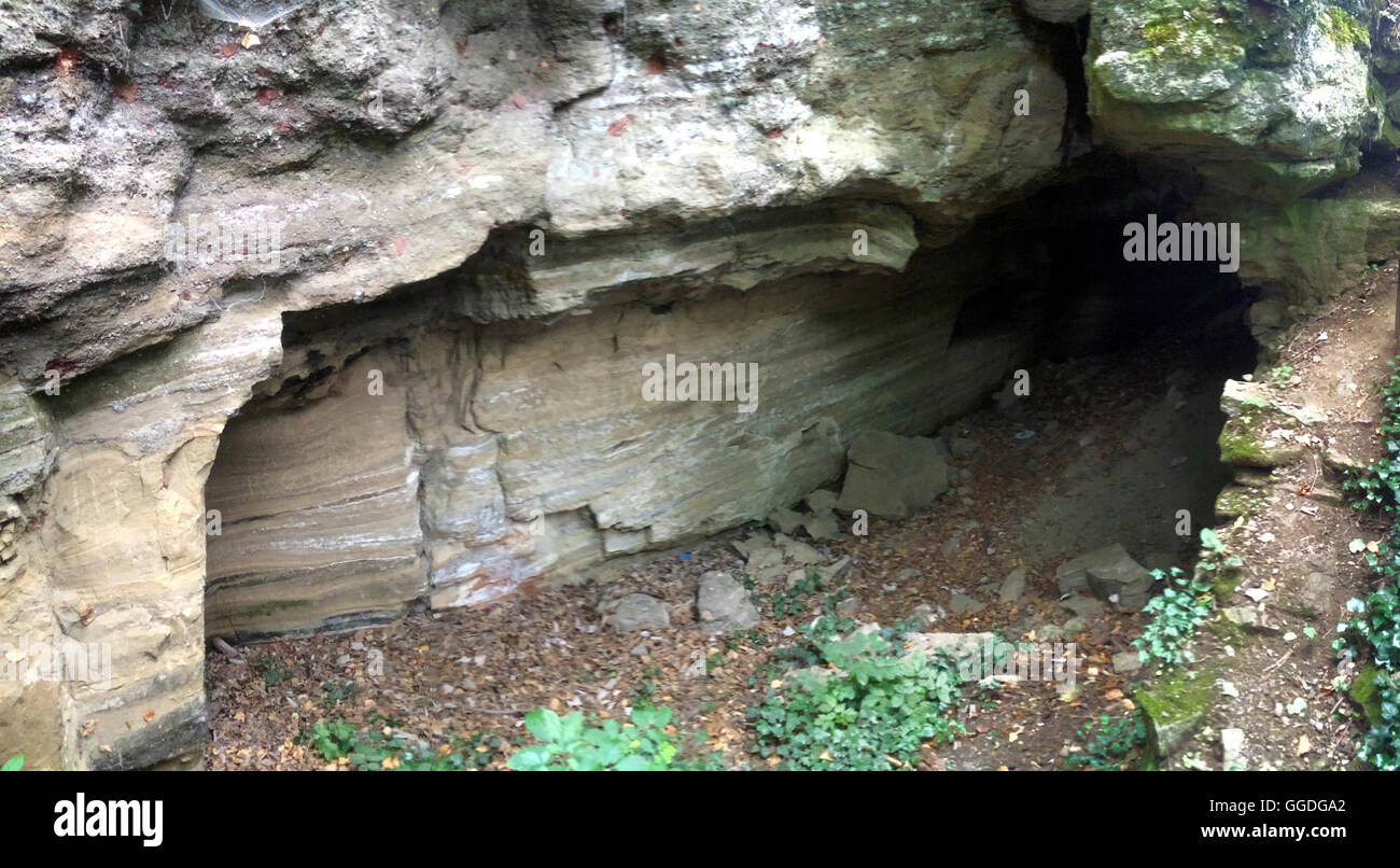 Cave houses for monks in Tihany peninsula, Hungary Europe Stock Photo