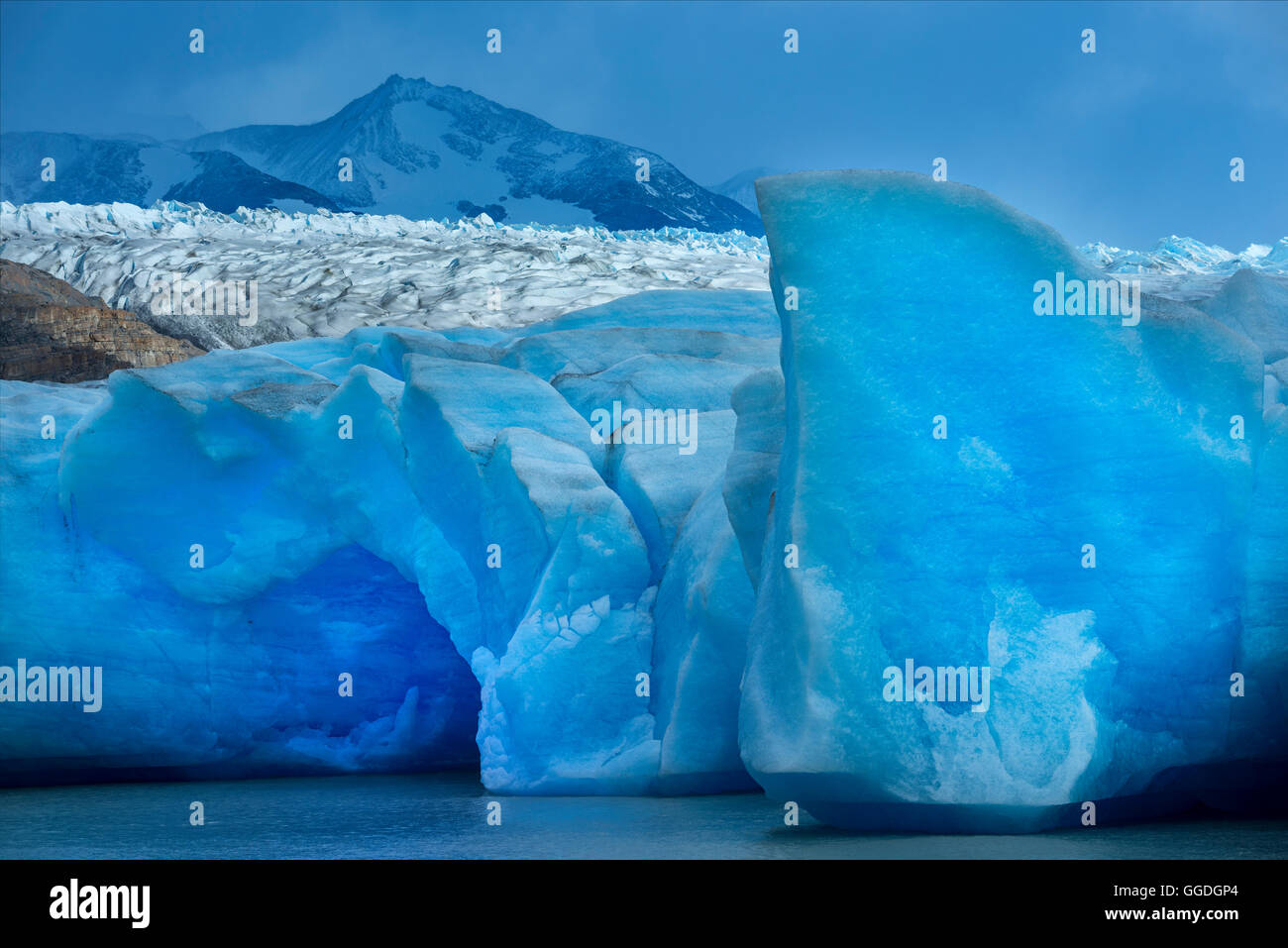 South America, Patagonia, Chile, Torres del Paine, Lago Grey, UNESCO, World Heritage, grey glacier Stock Photo