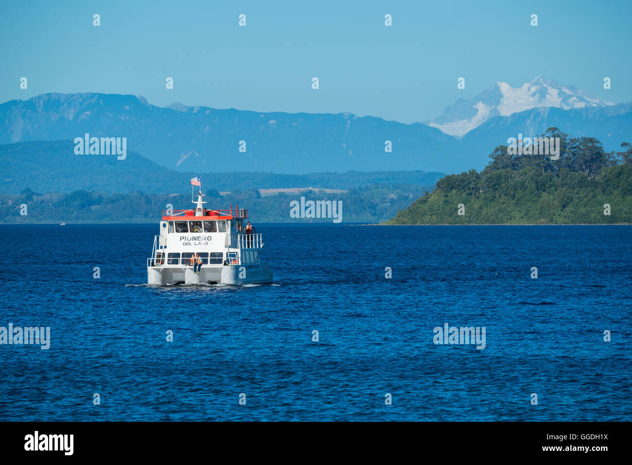 South America, Chile, Lake District, Patagonia, Puerto Varas, Lago Llanquihue, Stock Photo
