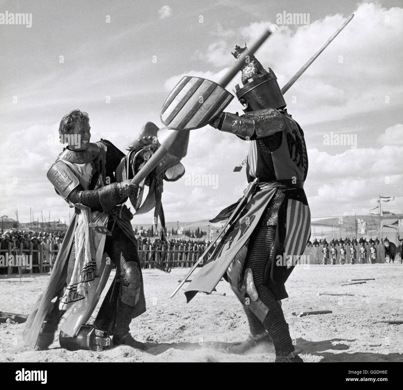 EL CID / El Cid USA 1961 / Anthony Mann Spanien, Mitte des 11. Jahrhunderts: Weite Teile des Landes sind von moslemischen Mauren besetzt. Der unerschrockene Volksheld Rodrigo Bivar (CHARLTON HESTON) bemüht sich um einen Ausgleich zwischen Christen und Mauren. Sein nobles Verhalten gegenüber maurischen Gefangenen hat ihm den Beinamen 'El Cid' - der Herr - eingebracht. Diese Geste schafft ihm jedoch auch Feinde. 'El Cid' landet in der Verbannung... box Regie: Anthony Mann aka. El Cid Stock Photo