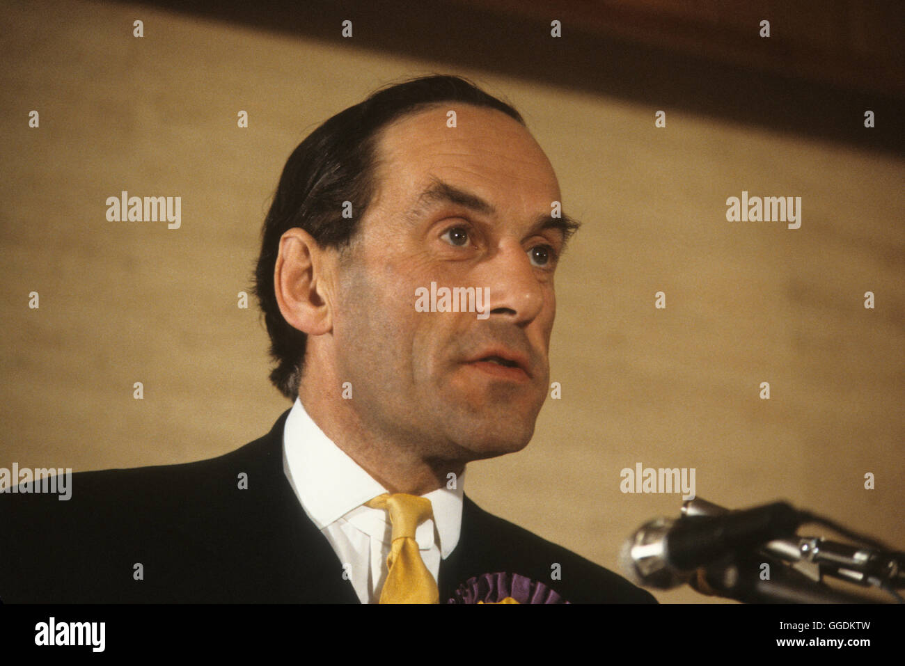 Jeremy Thorpe 1979. 'Thorpe Works For Us'  at his adoption meeting for his North Devon constituency Barnstable 1970s HOMER SYKES Stock Photo