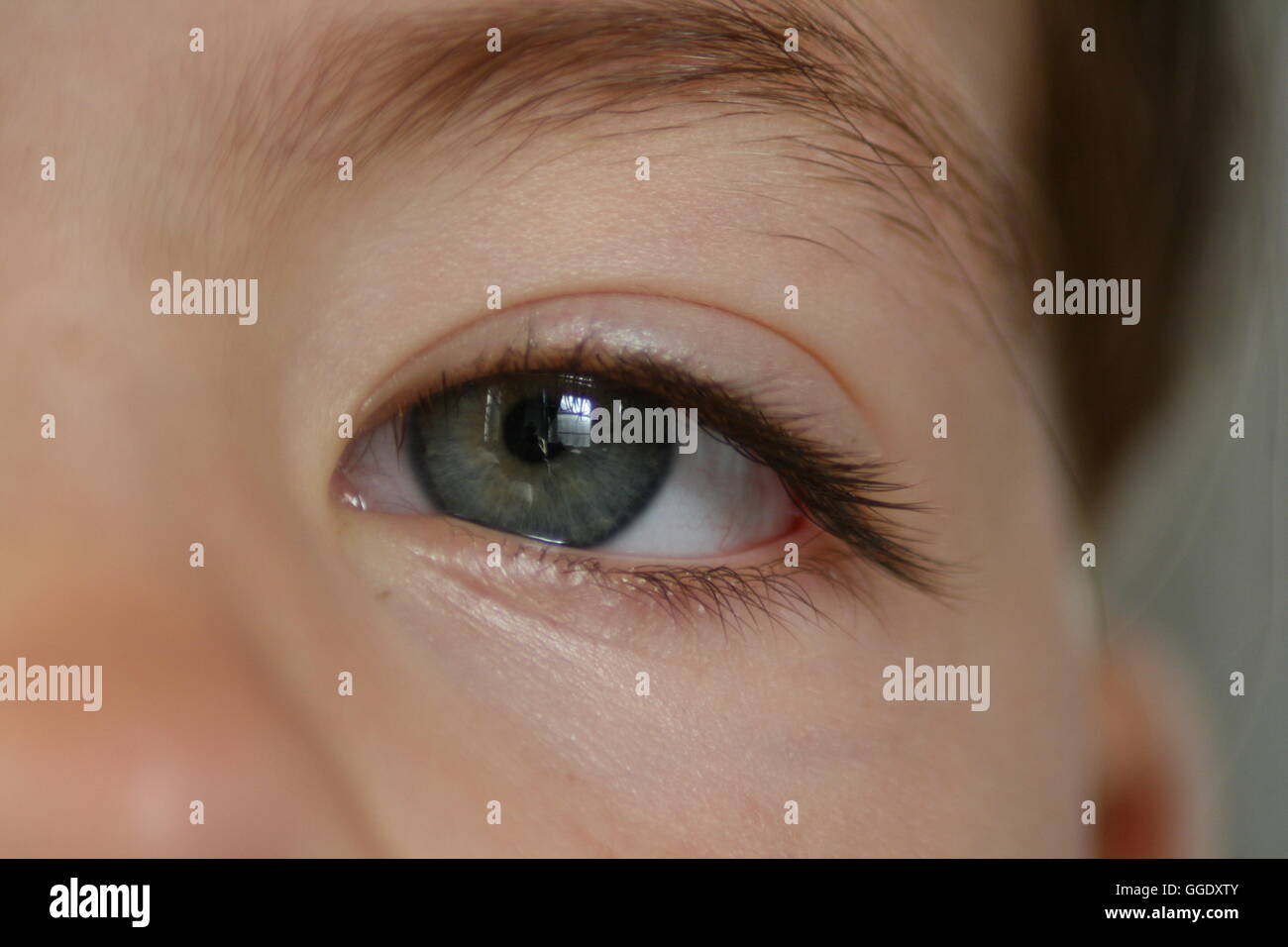 close up of childs eye Stock Photo