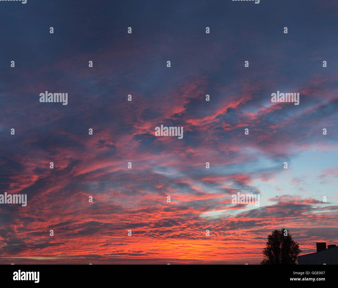 colorful sunset sky and clouds Stock Photo