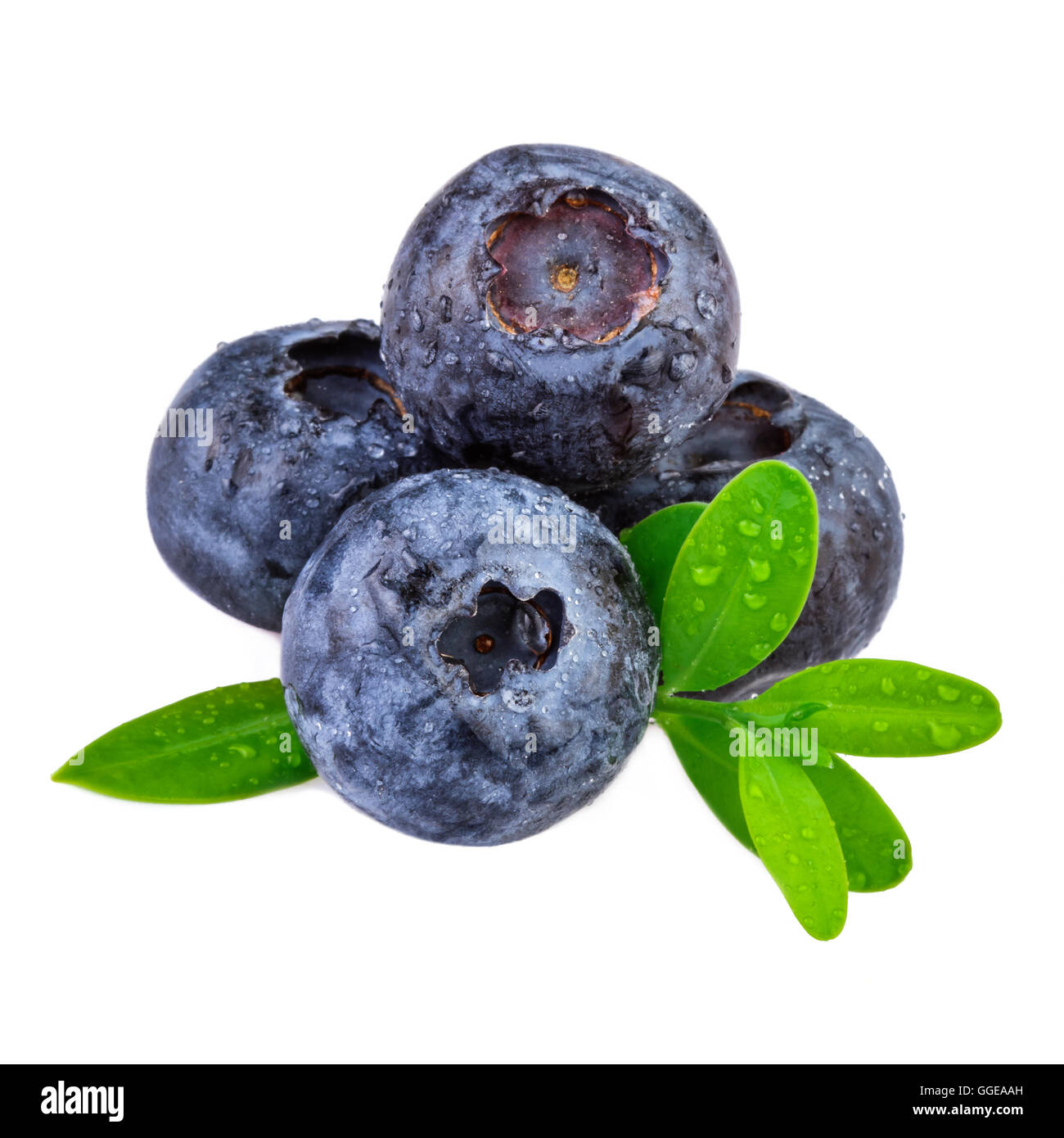 pile of blueberries isolated on white Stock Photo
